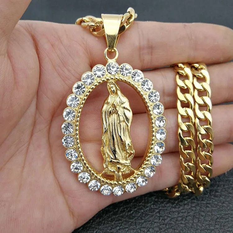 Virgin Mary Pendant in Stainless Steel