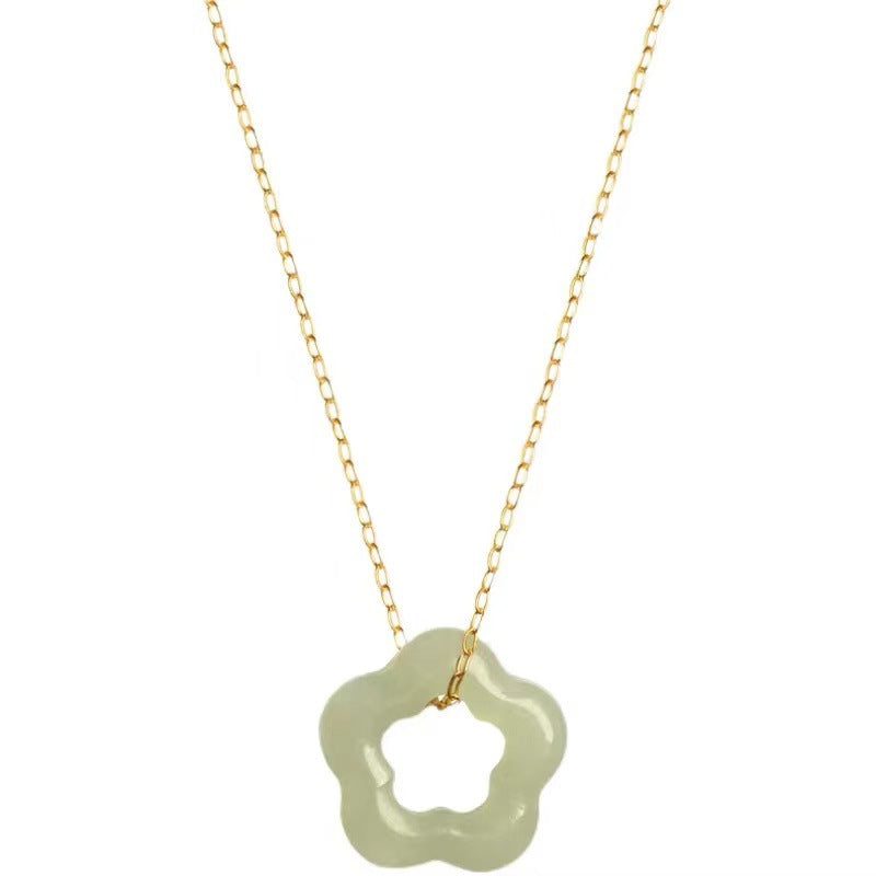 HETIAN JADE FLOWER NECKLACE