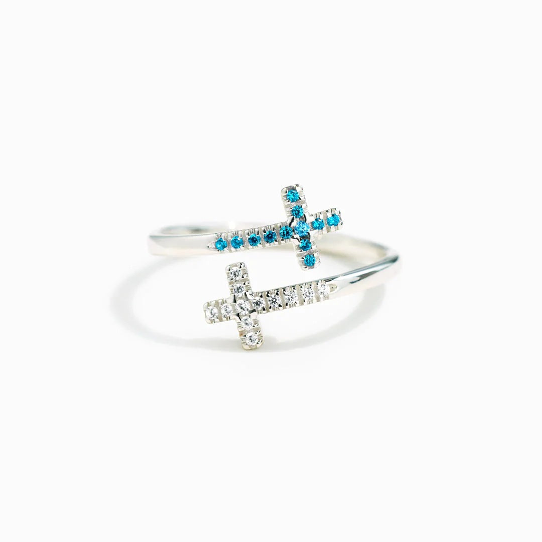 "FAITH & CROSS" Adjustable Ring | 925 Sterling Silver
