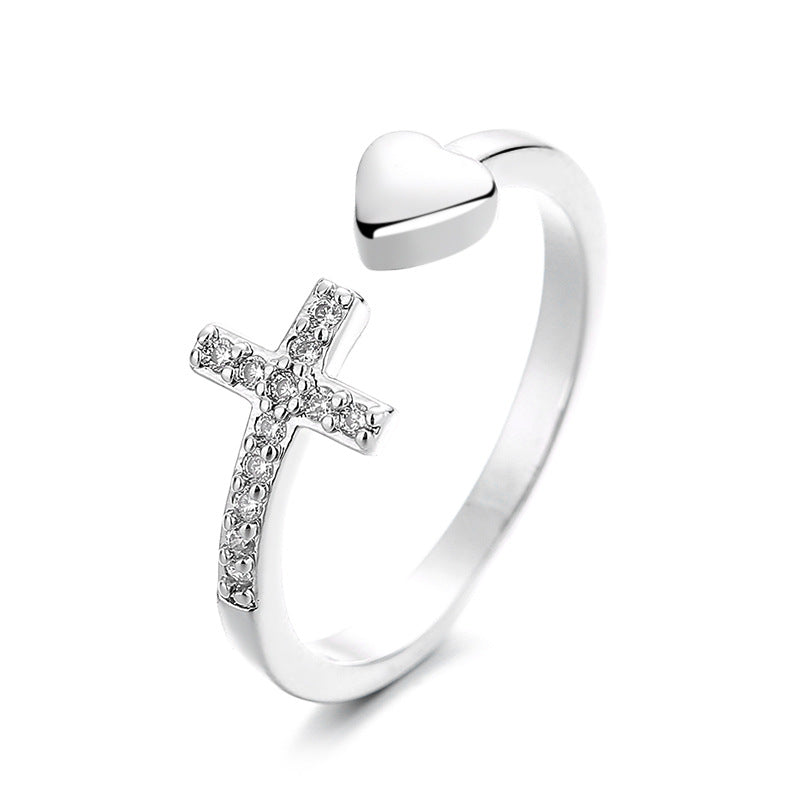 "LOVE THE CROSS" Ring | 925 Sterling Silver