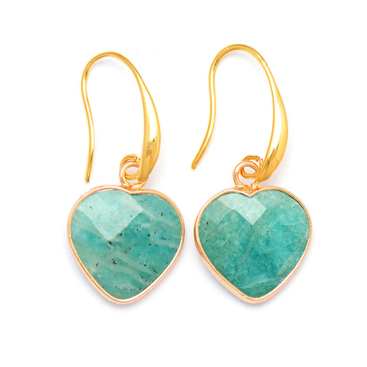 Amazonite Heart Earrings