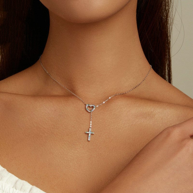 "HEART & CROSS" Necklace | 925 Sterling Silver