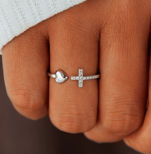 "LOVE THE CROSS" Ring | 925 Sterling Silver