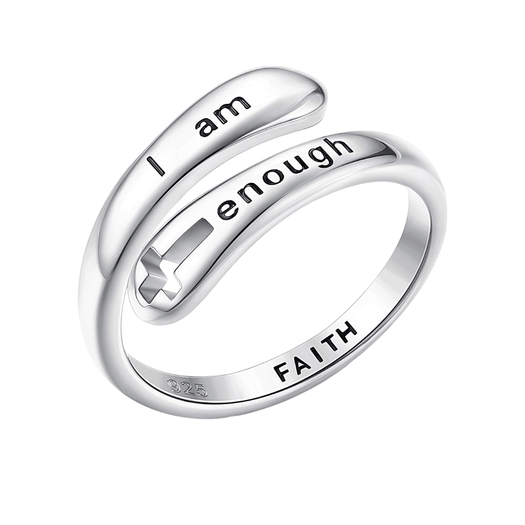"I AM ENOUGH" faith Ring | 925 Sterling Silver