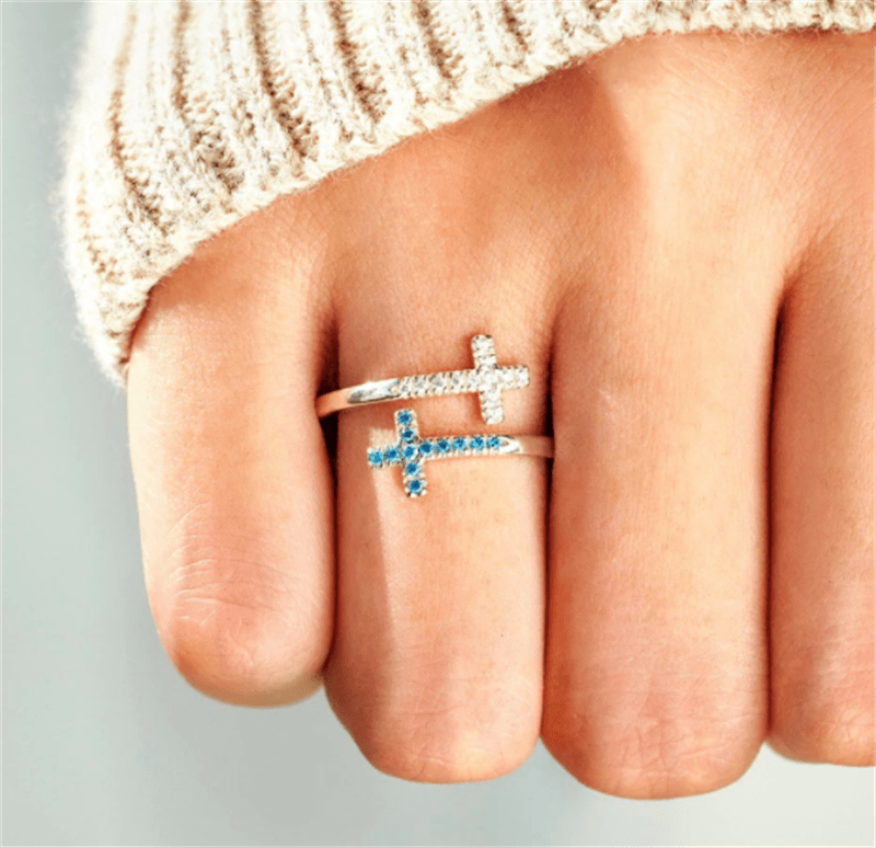 "FAITH & CROSS" Adjustable Ring | 925 Sterling Silver