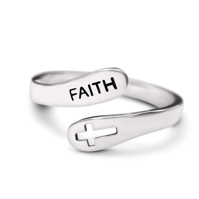 "FAITH" Adjustable Ring | 925 Sterling Silver