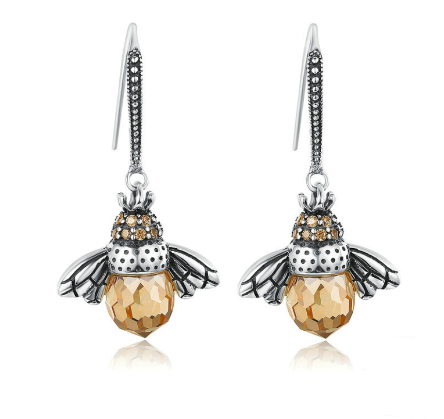 Queen Bee Crystal Drop Earrings