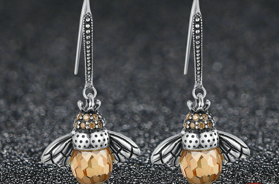 Queen Bee Crystal Drop Earrings