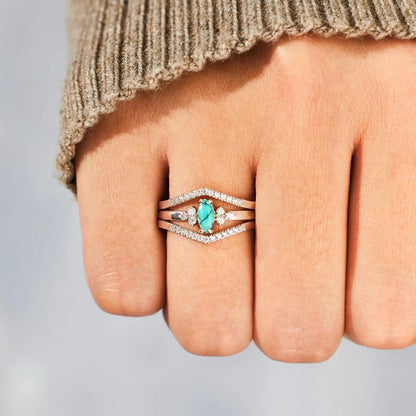 The Ocean's Embrace Crystals Turquoise Ring